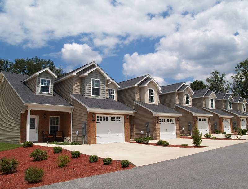 row of patio homes